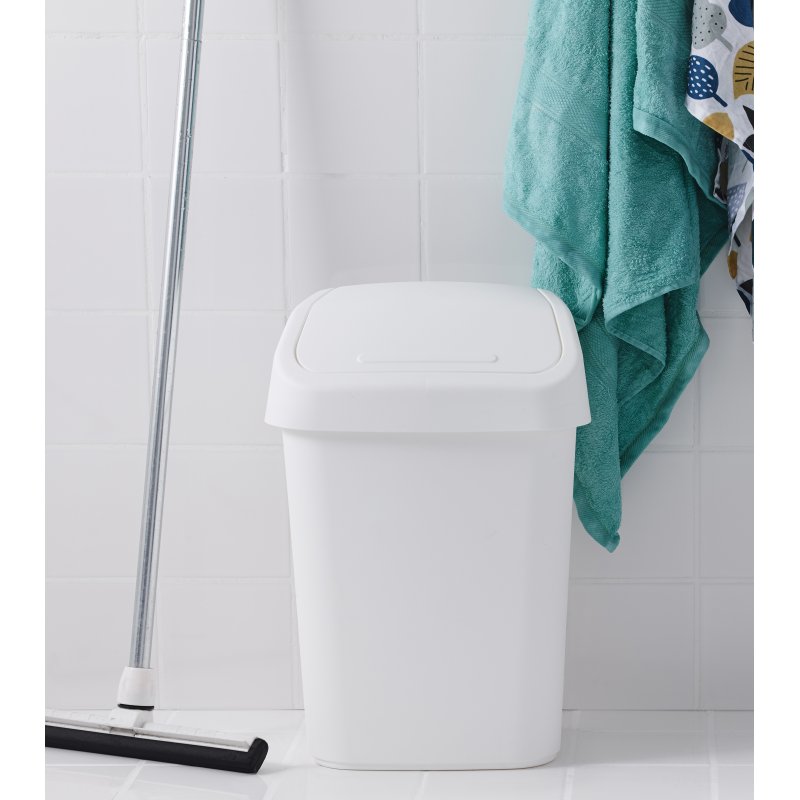 orthex afvalbak met scharnierend deksel, 10 liter, donkergrijs